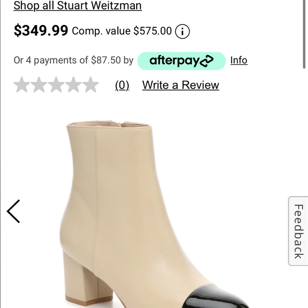 Stuart Weitzman Gold Cap Toe Booties - image 6